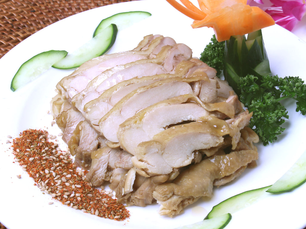 蒸し鶏の香味醤油煮冷菜